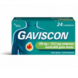 Gaviscon 250 Mg + 133,5 Mg Gusto Menta 24 Compresse Masticabili - Farmaci per bruciore e acidità di stomaco - 024352167 - Gav...