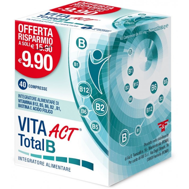 Act Vita Total B Integratore Stanchezza E Affaticamento 40 Compresse - Vitamine e sali minerali - 971752100 - Linea Act - € 6,20