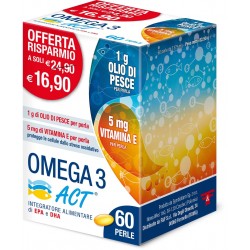 Act Omega 3 Integratore Con Olio Di Pesce + Vitamina E 60 Perle - Integratori per circolazione e microcircolo - 974036220 - A...