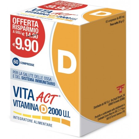 Act Vitamina D 2000UI Integratore Vitamina D3 - 60 Compresse - Vitamine e sali minerali - 981647807 - Linea Act - € 5,82