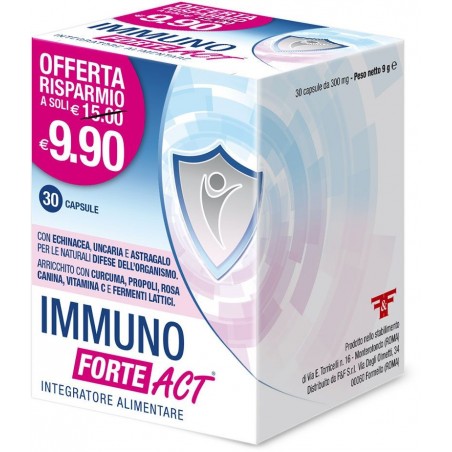 Act Immuno Forte Integratore Per Le Difese Immunitarie 30 Capsule Linea Act - 1 Act Immuno Forte Integratore Per Le Difese Immunitarie 30 Capsule Linea Act - 1