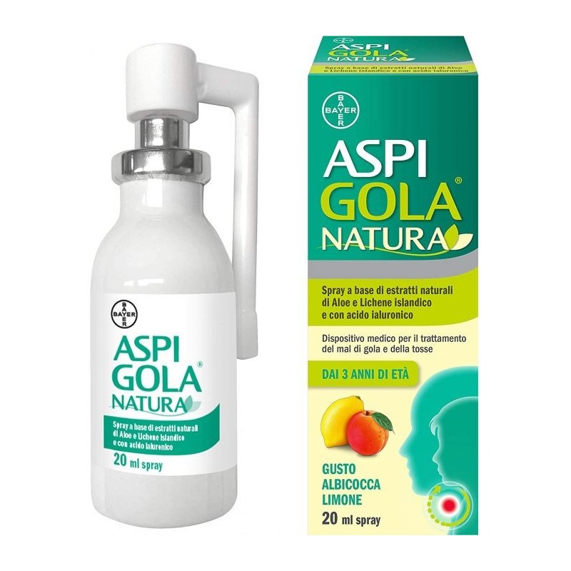 Aspi Gola Natura Spray Albicocca Limone 20 Ml - Farmaci per tosse secca e grassa - 980772040 - Aspi Gola - € 8,89
