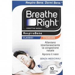 Breathe Right RespiraBene Cerottini Nasali Classici 10 Pezzi - Russare - 982483531 - Breathe Right - € 9,64