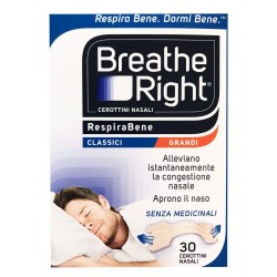Breathe Right RespiraBeneCerotti Nasali Classici Grandi 30 Pezzi - Russare - 982483582 - Breathe Right - € 17,39