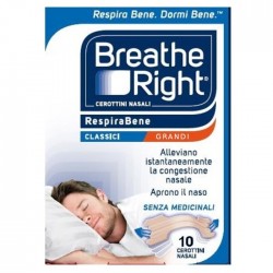 Breathe Right RespiraBene Cerotti Nasali Classici Grandi 10 Pezzi - Russare - 982483570 - Breathe Right - € 8,30