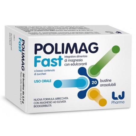 Polimag Fast Integratore di Magnesio 20 Bustine Orosolubili - Vitamine e sali minerali - 932239080 - Farmitalia - € 13,02
