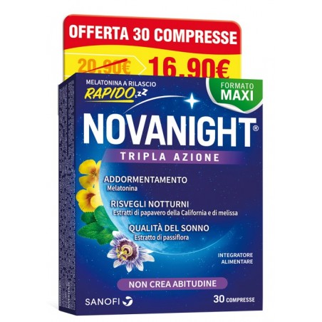 Novanight Tripla Azione A Rilascio Rapido 30 Compresse - Integratori per dormire - 982984864 - Novanight - € 13,50