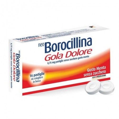 NeoBorocillina Gola Dolore Senza Zucchero 16 Pastiglie - Raffreddore e influenza - 035760040 - Neoborocillina - € 5,94