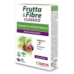 Ortis Frutta & Fibre Classico Per il Transito Intestinale 30 Compresse - Integratori per regolarità intestinale e stitichezza...