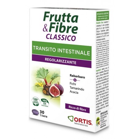 Ortis Frutta & Fibre Classico Per il Transito Intestinale 30 Compresse - Integratori per regolarità intestinale e stitichezza...