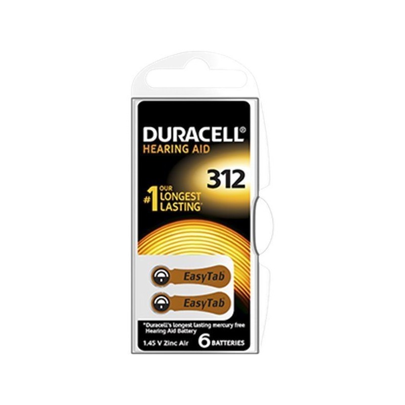 Duracell Easy Tab 312 Marrone Batteria Per Apparecchio Acustico 6 Pezzi - Apparecchi ed accessori acustici - 924799861 - Dura...