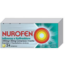 Nurofen Influenza E Raffreddore 200 Mg + 30 Mg 24 Compresse Rivestite - Farmaci per dolori muscolari e articolari - 034246025...