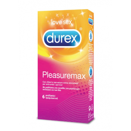 Durex Profilattico Pleasuremax Easy On 6 Pezzi - Profilattici e Contraccettivi - 912380110 - Durex - € 6,72