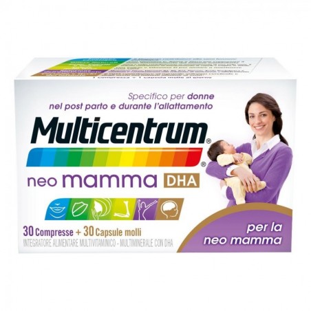 Multicentrum Neo Mamma Dha 30 Compresse + 30 Capsule Molli - Integratori di acido folico - 934825441 - Multicentrum - € 28,50