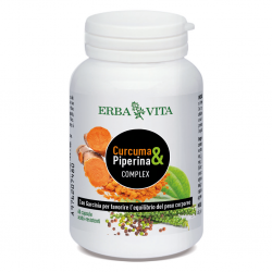 Erba Vita Curcuma & Piperina Complesso Antiossidante 60 Capsule - Integratori per dimagrire ed accelerare metabolismo - 97620...