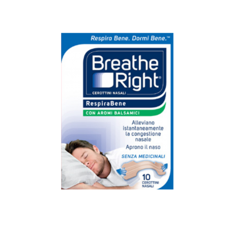 Breathe Right RespiraBeneCerotti Nasali Balsamici 10 Pezzi - Russare - 982483529 - Breathe Right - € 7,92