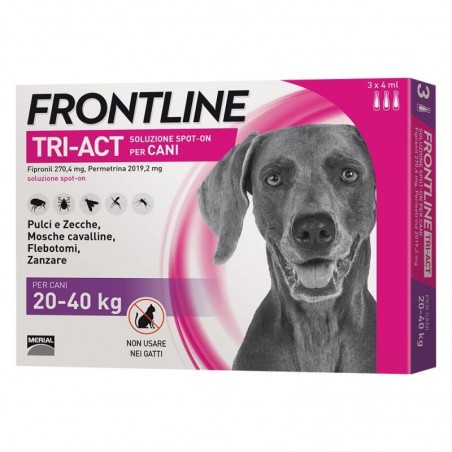 Frontline Tri-Act Soluzione Antiparassitaria Per Cani 20-40 Kg 3 Fiale - Prodotti per cani - 104672112 - Frontline - € 32,05