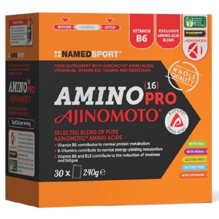 Namedsport Amino 16 Pro Ajinomoto 30 Bustine - Vitamine e sali minerali - 981463678 - Namedsport - € 37,21