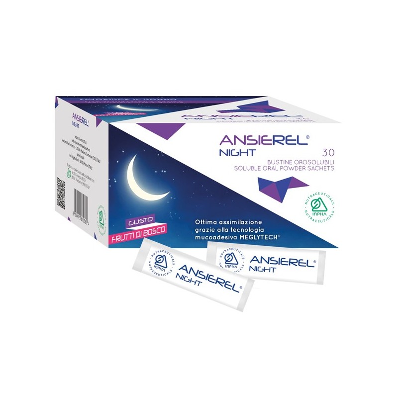 Inpha Duemila Ansierel Night 30 Bustine - Integratori per umore, anti stress e sonno - 982948503 - Inpha Duemila - € 15,56