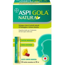 Aspi Gola Natura Sciroppo Per La Tosse 16 Bustine Monodose - Prodotti fitoterapici per raffreddore, tosse e mal di gola - 980...