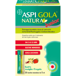 Aspi Gola Natura Junior 16 Bustine Monodose - Prodotti fitoterapici per raffreddore, tosse e mal di gola - 980772065 - Aspi G...