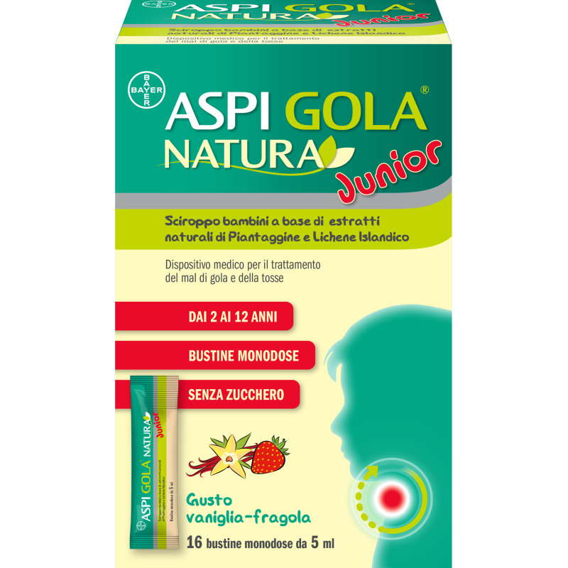 Aspi Gola Natura Junior 16 Bustine Monodose - Integratori per mal di gola - 980772065 - Aspi Gola - € 9,77