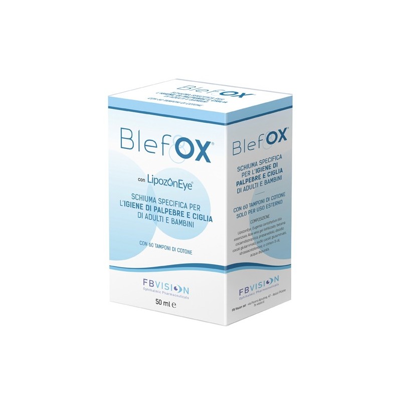 Fb Vision Blefox Schiuma Specifica Per Igiene Palpebre E Ciglia 50 Ml Con Erogatore + 60 Dischetti - Gocce oculari - 94391194...