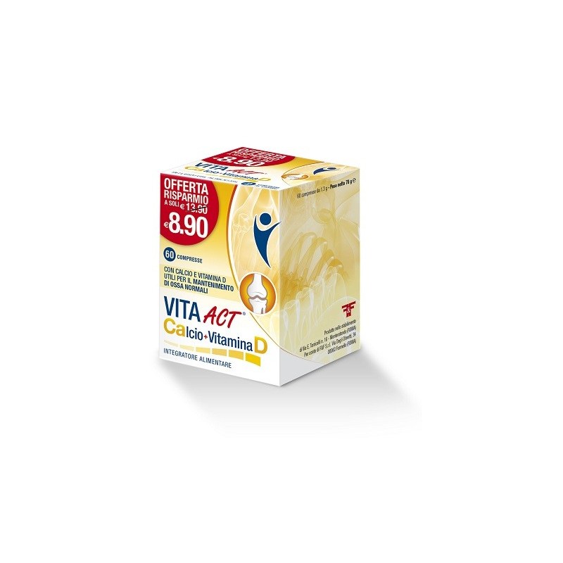 Vita Act Calcio + Vitamina D 60 Compresse - Vitamine e sali minerali - 971752112 - Linea Act - € 5,51