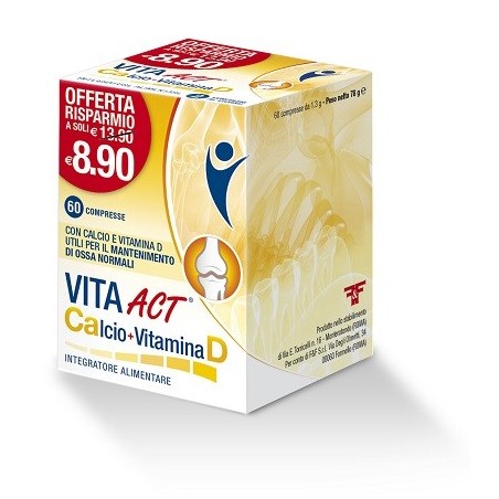 Vita Act Calcio + Vitamina D 60 Compresse - Vitamine e sali minerali - 971752112 - Linea Act - € 5,51