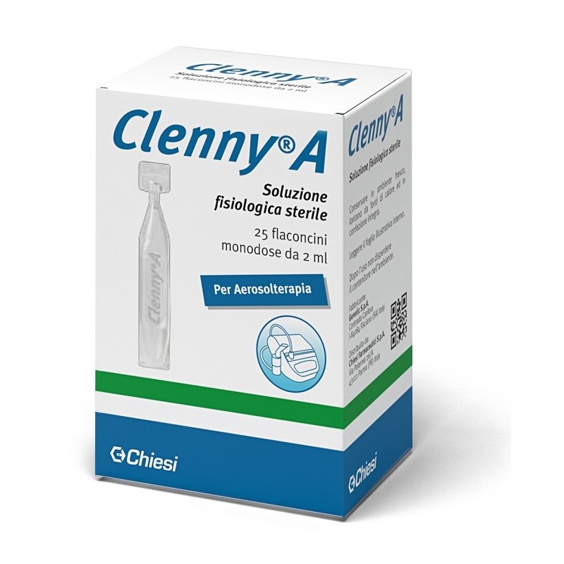 Chiesi Farmaceutici Clenny A Soluzione Fisiologica Sterile Per Aerosolterapia 25 Flaconcini Monodose Da 2 Ml - Prodotti per l...