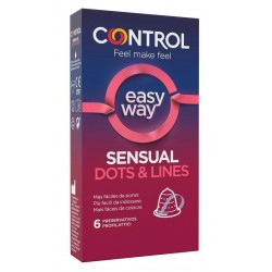 Artsana Profilattico Control Sensual Dots&lines Easy Way 6 Pezzi - Profilattici - 979946466 - Artsana - € 7,77