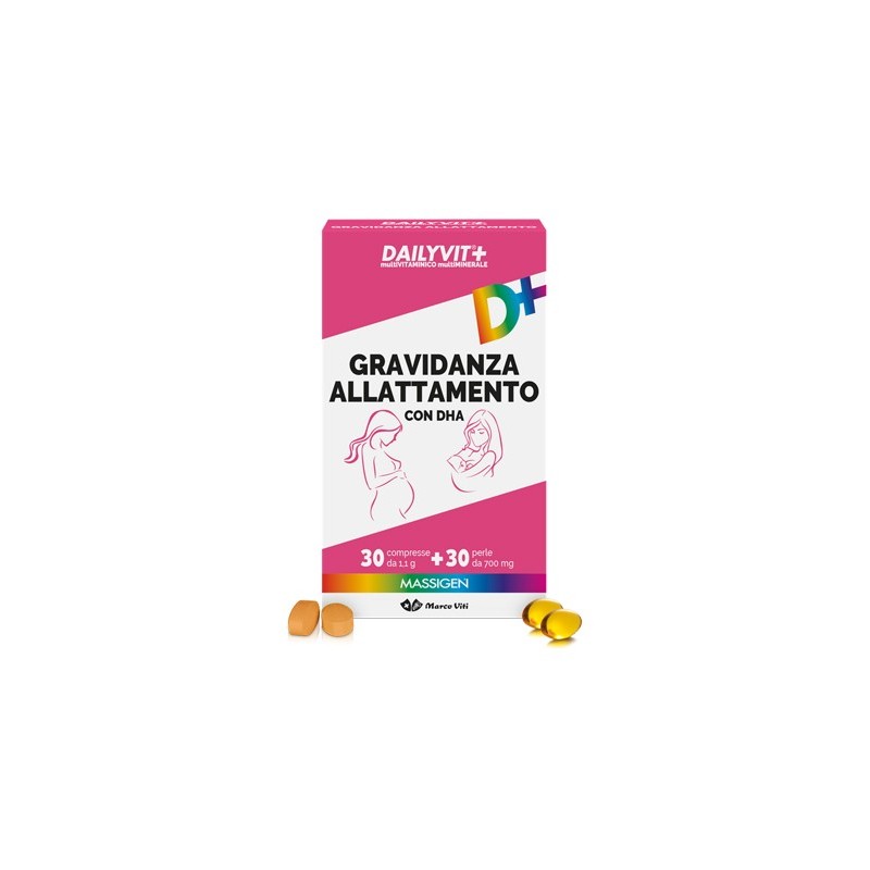 Marco Viti Farmaceutici Dailyvit+ Gravidanza Allattamento Con Dha Multivitaminico E Multiminerale 30 Compresse + 30 Perle - I...
