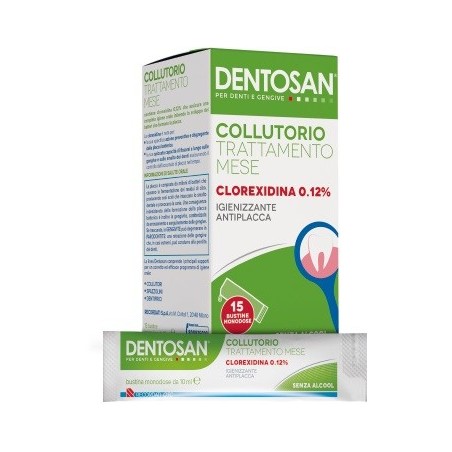 Recordati Dentosan Collutorio Monodose Trattamento Mensile 0,12% 15 Bustine Da 10 Ml - Igiene orale - 973338724 - Dentosan - ...