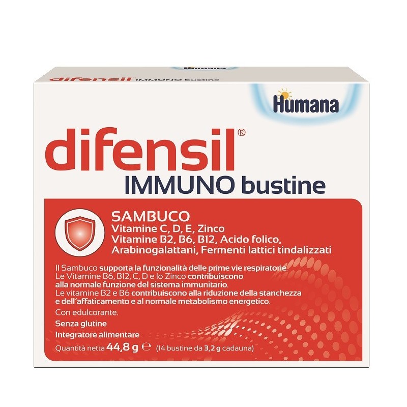 Humana Italia Difensil Immuno Bustine 14 Bustine - Vitamine e sali minerali - 944440534 - Humana - € 17,06