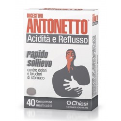 Chiesi Farmaceutici Digestivo Antonetto Acidità e Reflusso 40 Compresse - Integratori per il reflusso gastroesofageo - 970435...