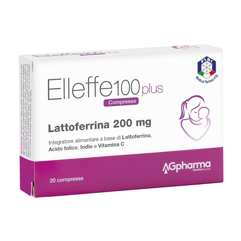 AG Pharma Elleffe 100 Plus Lattoferrina 200mg - 20 Compresse - Integratori di lattoferrina - 931005957 - Ag Pharma - € 19,95