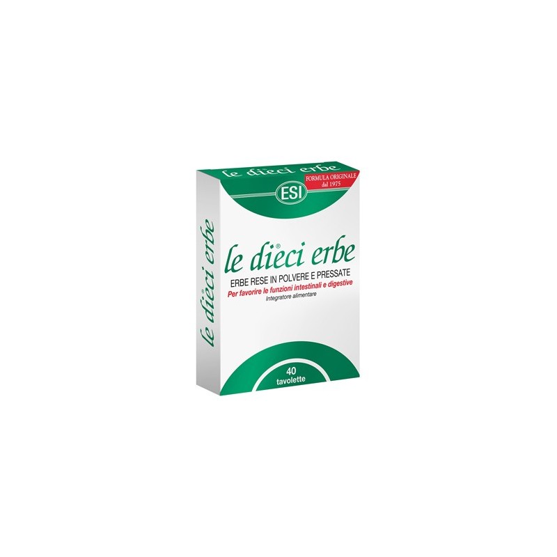 Esi Le Dieci Erbe Integratore Per Funzioni Digestive 40 Tavolette - Integratori per regolarità intestinale e stitichezza - 90...