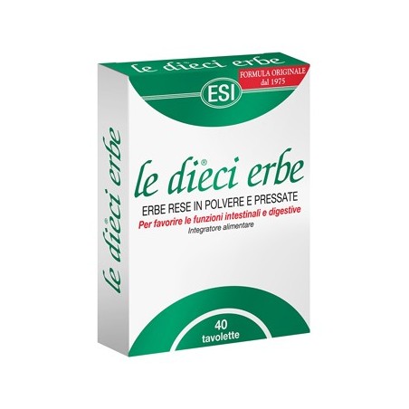 Esi Le Dieci Erbe Integratore Per Funzioni Digestive 40 Tavolette - Integratori per regolarità intestinale e stitichezza - 90...