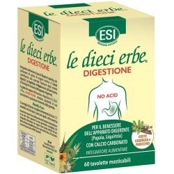 Esi Le Dieci Erbe Digestione No Acid 60 Tavolette Masticabili - Integratori per apparato digerente - 983372994 - Esi - € 9,13