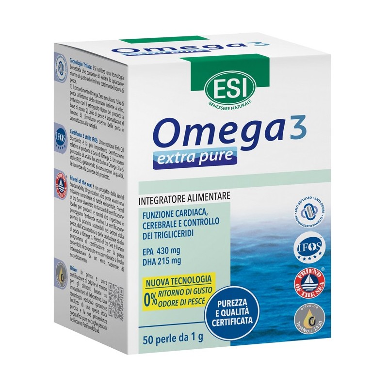 Esi Omega 3 Extra Pure Per Il Sistema Cardiocircolatorio 50 Perle - Integratori di Omega-3 - 982178269 - Esi - € 19,05