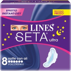 Fater Lines Seta Ultra Assorbenti Da Notte 8 Pezzi - Assorbenti - 975591140 - Lines - € 2,79