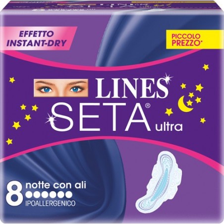Fater Lines Seta Ultra Assorbenti Da Notte 8 Pezzi - Assorbenti - 975591140 - Lines - € 2,24