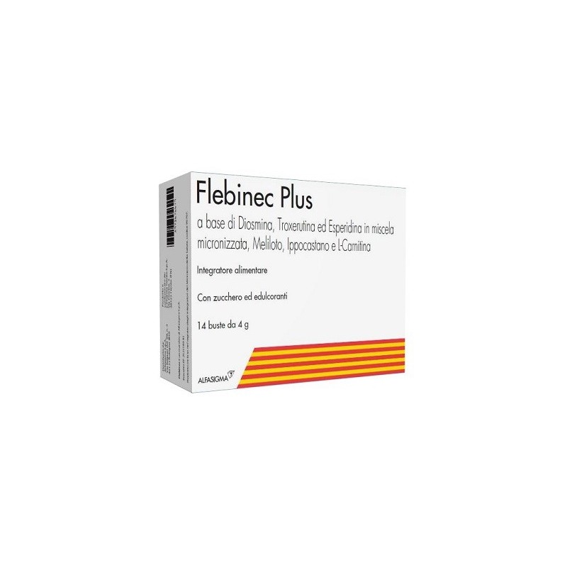 Alfasigma Flebinec Plus 14 Bustine 4 G - Circolazione e pressione sanguigna - 971676679 - Alfasigma - € 16,23