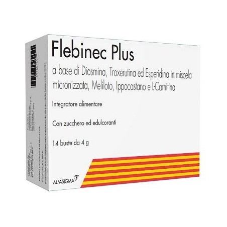 Alfasigma Flebinec Plus 14 Bustine 4 G - Circolazione e pressione sanguigna - 971676679 - Alfasigma - € 16,13