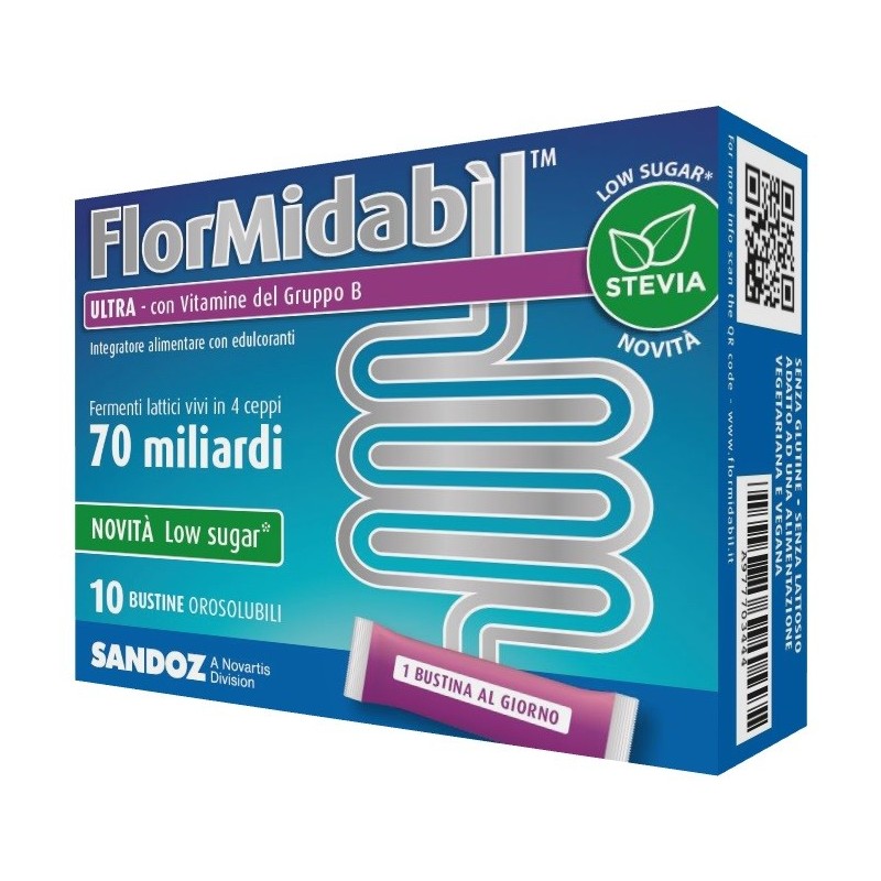 Sandoz Flormidabil Ultra 10 Bustine Con Stevia - Integratori di fermenti lattici - 977703444 - Sandoz - € 9,50