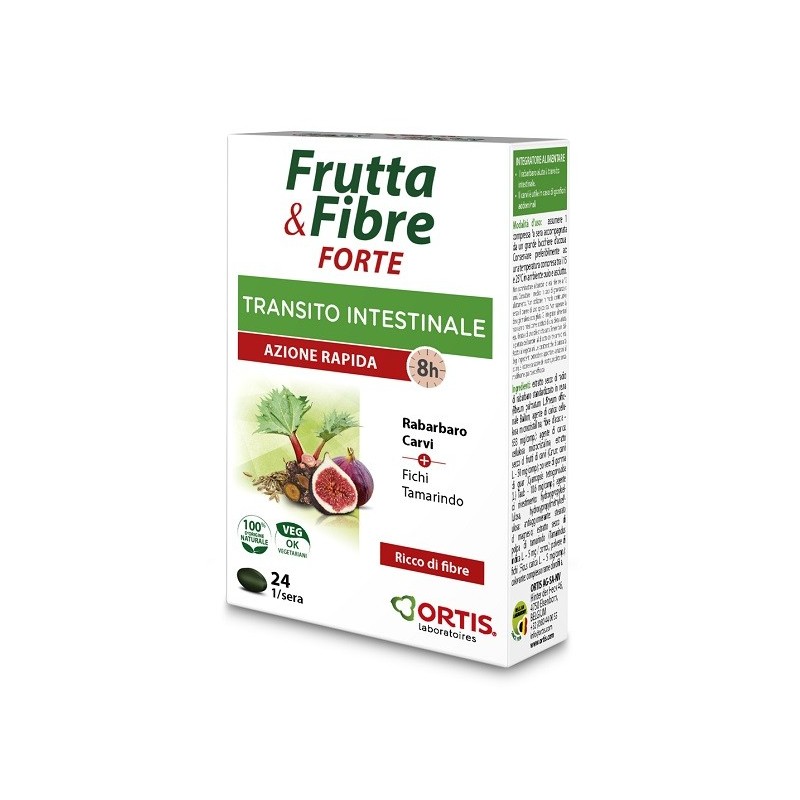 Ortis Frutta & Fibre Forte Per Il Transito Intestinale 24 Compresse - Integratori per regolarità intestinale e stitichezza - ...