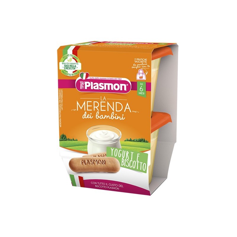 Plasmon La Merenda Dei Bambini Sapore Di Natura Yogurt Biscotto Asettico 2 X 120 G - Biscotti e merende per bambini - 9428629...