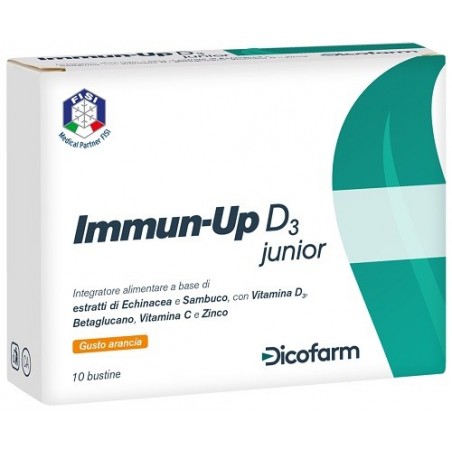 Dicofarm Immun Up D3 Junior 10 Bustine Da 3 G - Integratori per difese immunitarie - 940489432 - Dicofarm - € 11,79