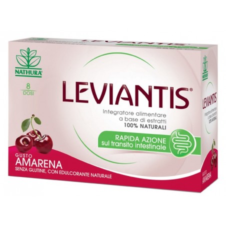 Nathura Giuliani Leviantis Senza Glutine Gusto Amarena 8 Dosi / 16 Buste - Integratori per regolarità intestinale e stitichez...