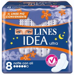 Fater Lines Idea Ultra Notte Ali 8 Pezzi - Assorbenti - 982441521 - Fater - € 1,10